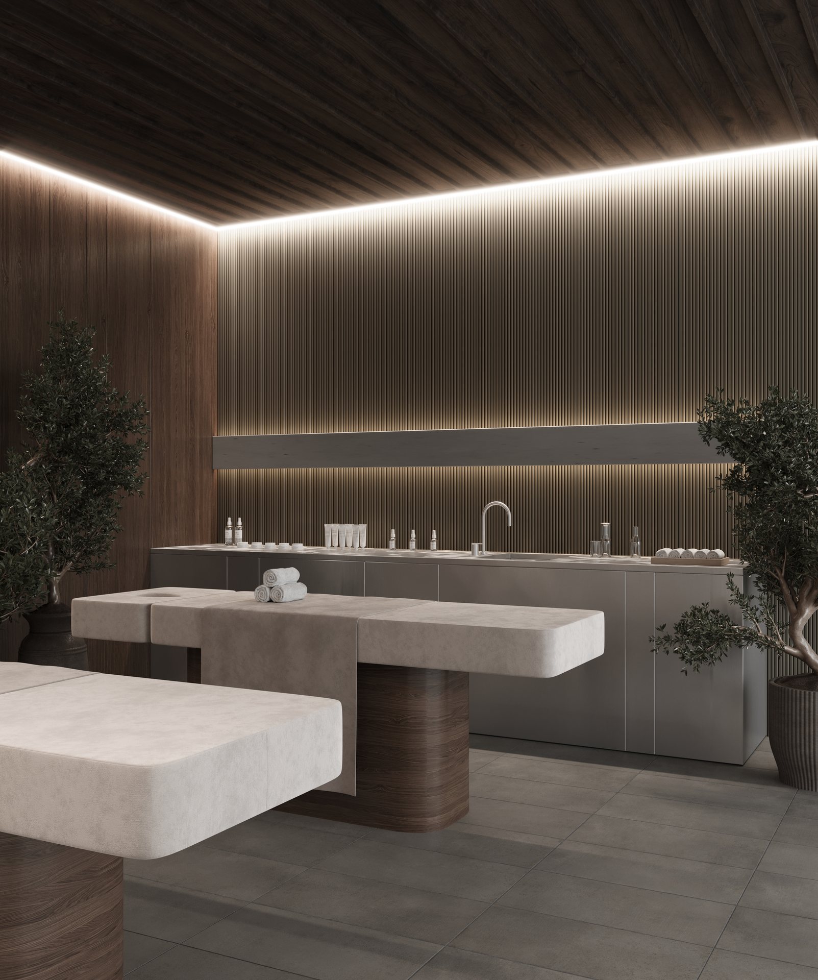 процедурная или массажная комната с двумя столами